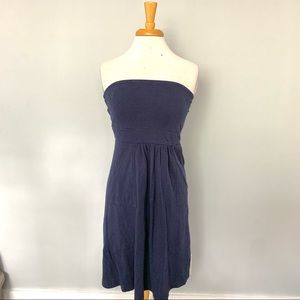 J Crew Navy Blue Strapless Sundress Size 8